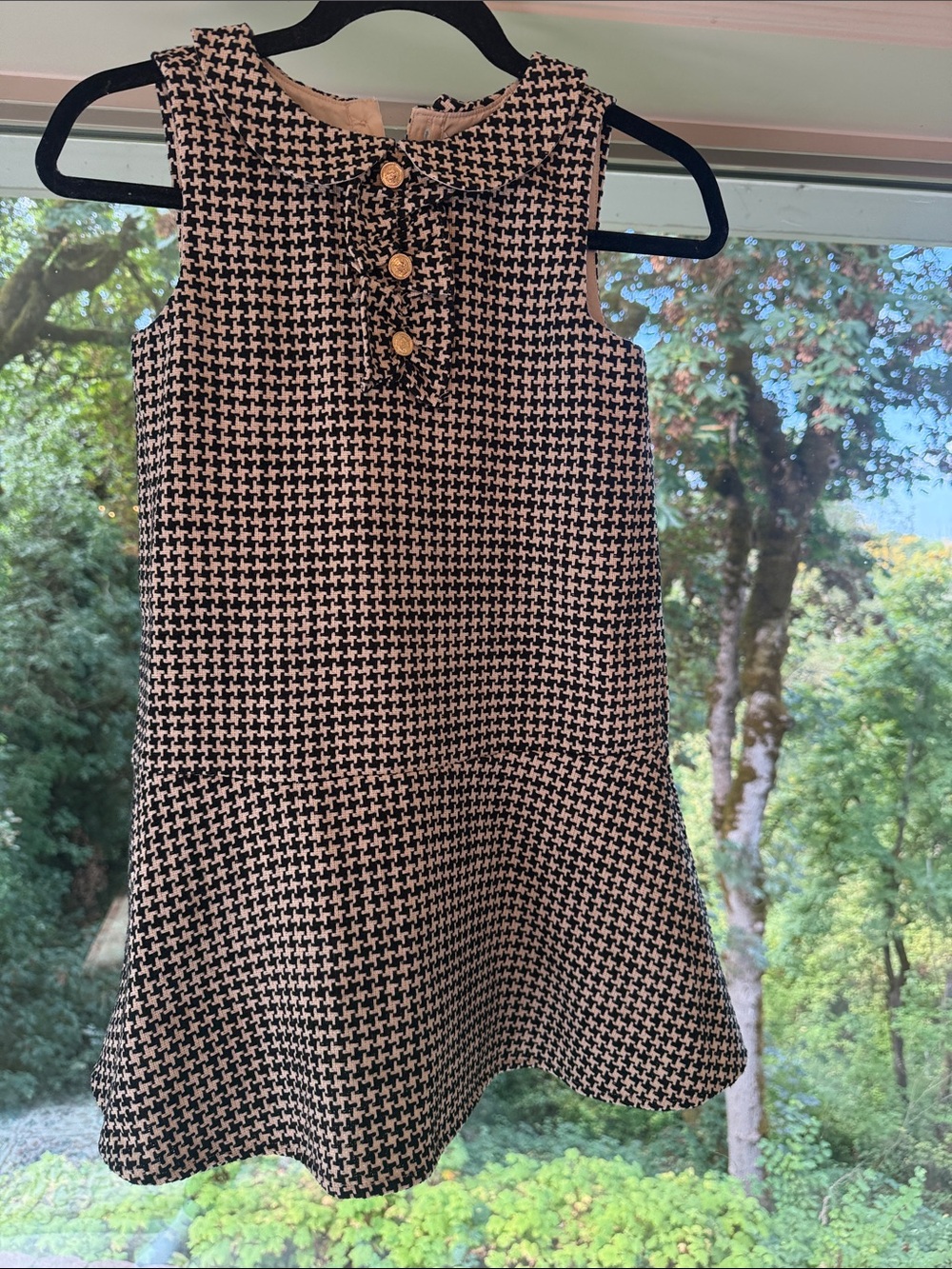 Janie and Jack Houndstooth Tweed Sleeveless A-Line Dress